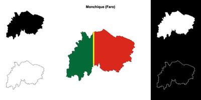 Monchique municipality outline map set vector