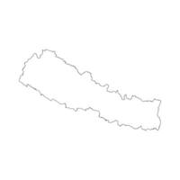 Nepal blank outline map vector