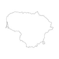 Lithuania blank outline map vector