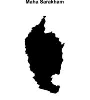 Maha Sarakham province blank outline map vector