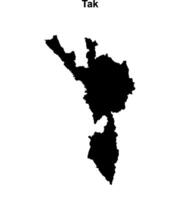 Tak province blank outline map vector
