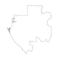 Gabon blank outline map vector