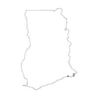 Ghana blank outline map vector