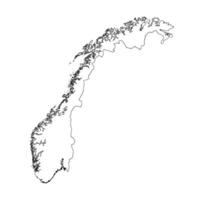 Norway blank outline map vector