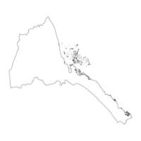 Eritrea blank outline map vector