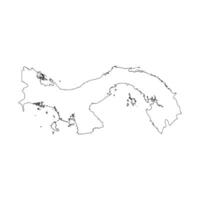 Panama blank outline map vector