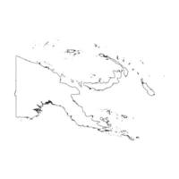 Papua New Guinea blank outline map vector