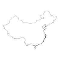 China blank outline map vector