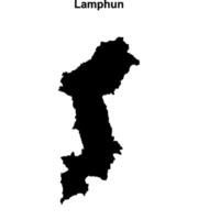 Lamphun province blank outline map vector