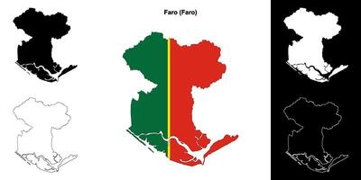 Faro municipality outline map set vector