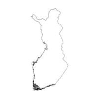 Finland blank outline map vector