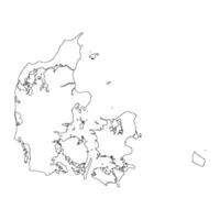 Denmark blank outline map vector