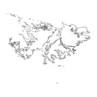 Falkland Islands blank outline map vector