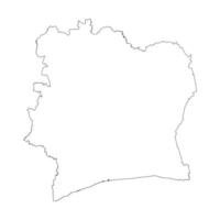 Ivory Coast blank outline map vector