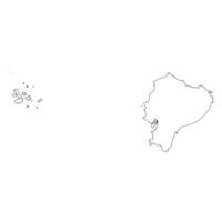 Ecuador blank outline map vector