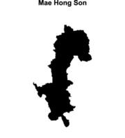 Mae Hong Son province blank outline map vector
