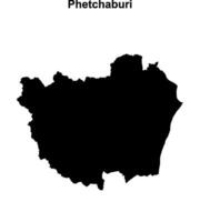 Phetchaburi province blank outline map vector