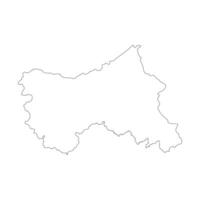 Jammu and Kashmir state blank outline map vector