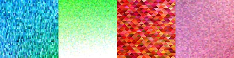 Abstract triangle polygon background set vector
