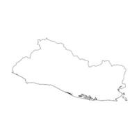 El Salvador blank outline map vector