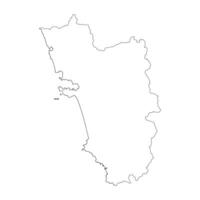 Goa state blank outline map vector