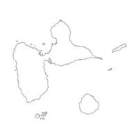Guadeloupe blank outline map vector