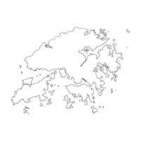 Hong Kong blank outline map vector