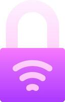 A purple padlock with wifi symbol on it vector