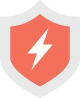 A shield with a lightning bolt on it vector