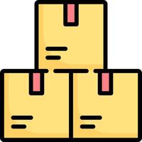 A stack of boxes with a red ribbon vector