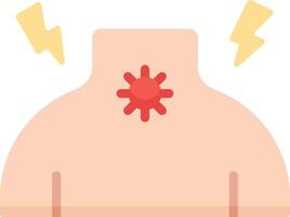 A person with a rash on their chest vector