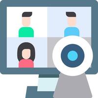 A computer screen with people on it vector