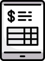 A tablet with a check and dollar sign on it vector