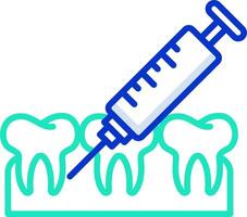 A tooth with an injection and a syringe vector