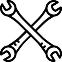 A crossed wrench and spanner icon vector
