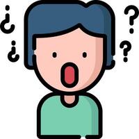 A man with a question mark on his face vector
