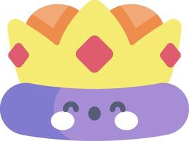 A purple and orange crown with a smiley face vector