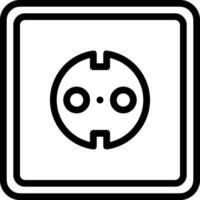 A black and white icon of a socket vector