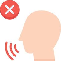A person with a red cross on their head and a sound icon vector