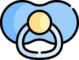 A pacifier with a yellow and blue face vector
