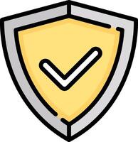 A shield with a tick mark on it vector