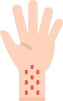 A hand with red dots on it vector