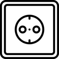 A black and white icon of a socket vector