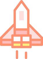 A rocket ship icon on a white background vector