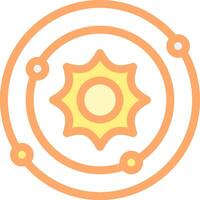 A sun and a circle with dots around it vector