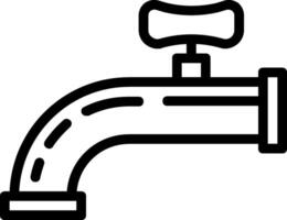 A black and white illustration of a faucet vector