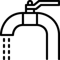 A black and white illustration of a faucet vector