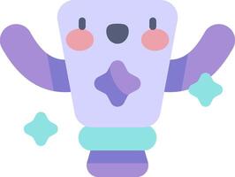 A purple and blue robot with a smiley face vector