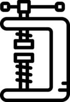 A black and white image of a machine with a screw vector