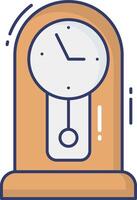 A clock with a face on top of it vector